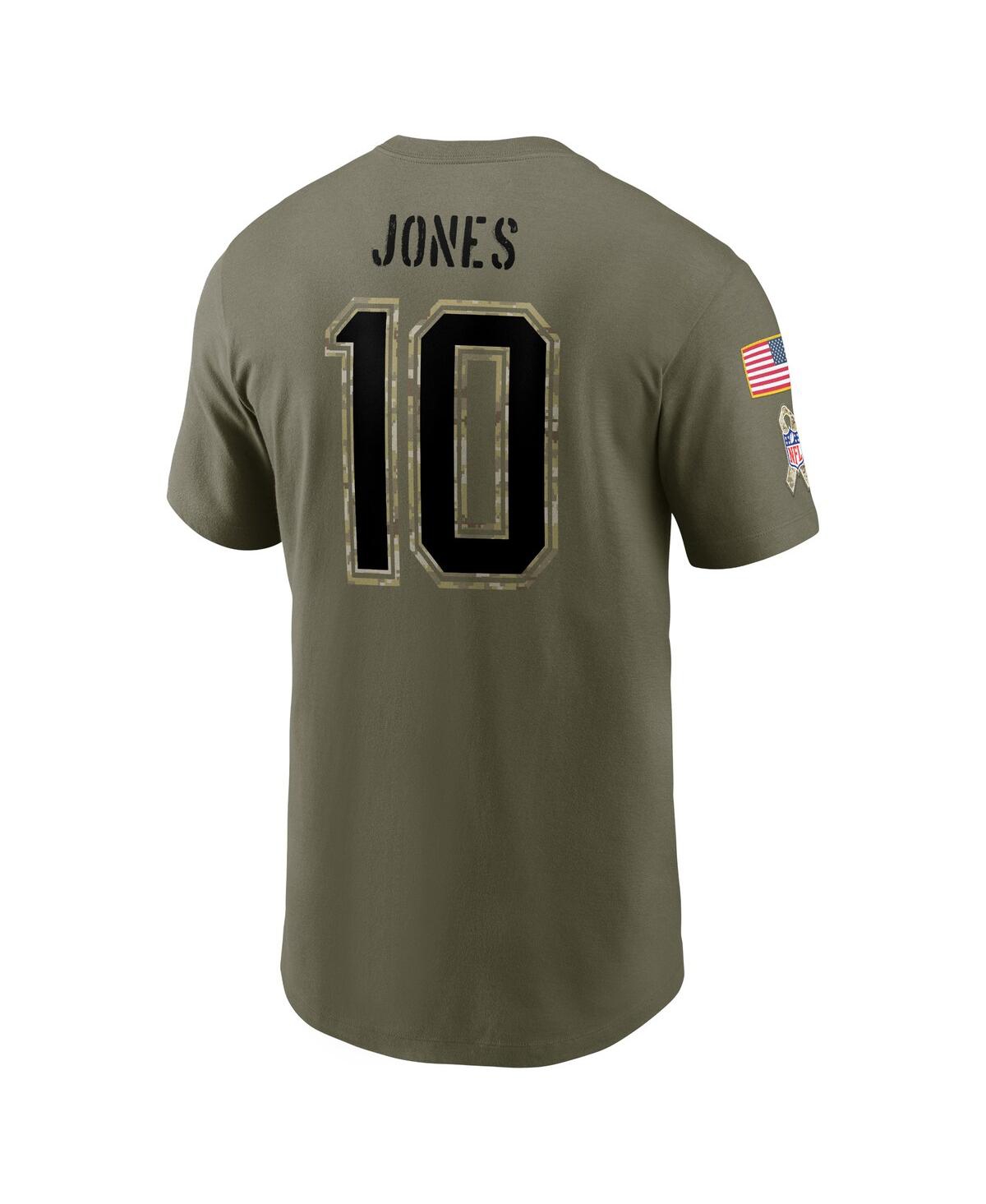 Men's Nike Mac JonesNew England Patriots 2022 Salute to Service Name and Number T-shirt - Olive