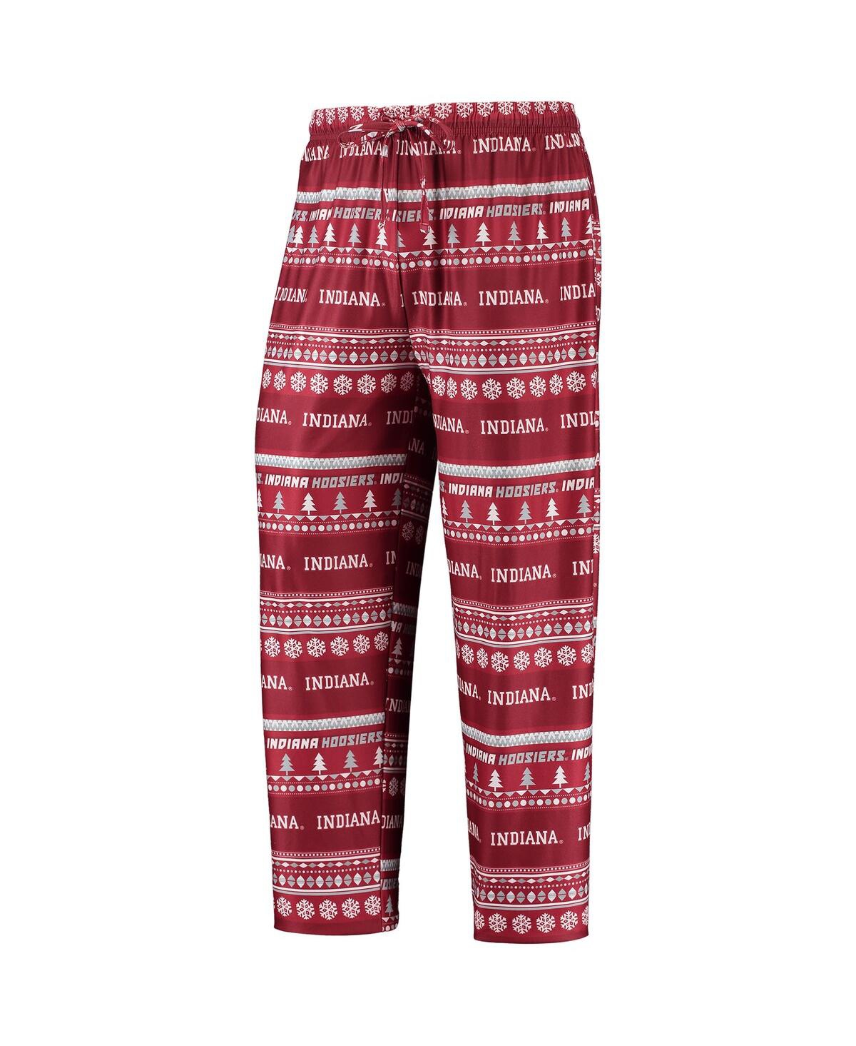 Men's Concepts SportIndiana Hoosiers Ugly Sweater Long Sleeve T-shirt and Pants Sleep Set - Crimson