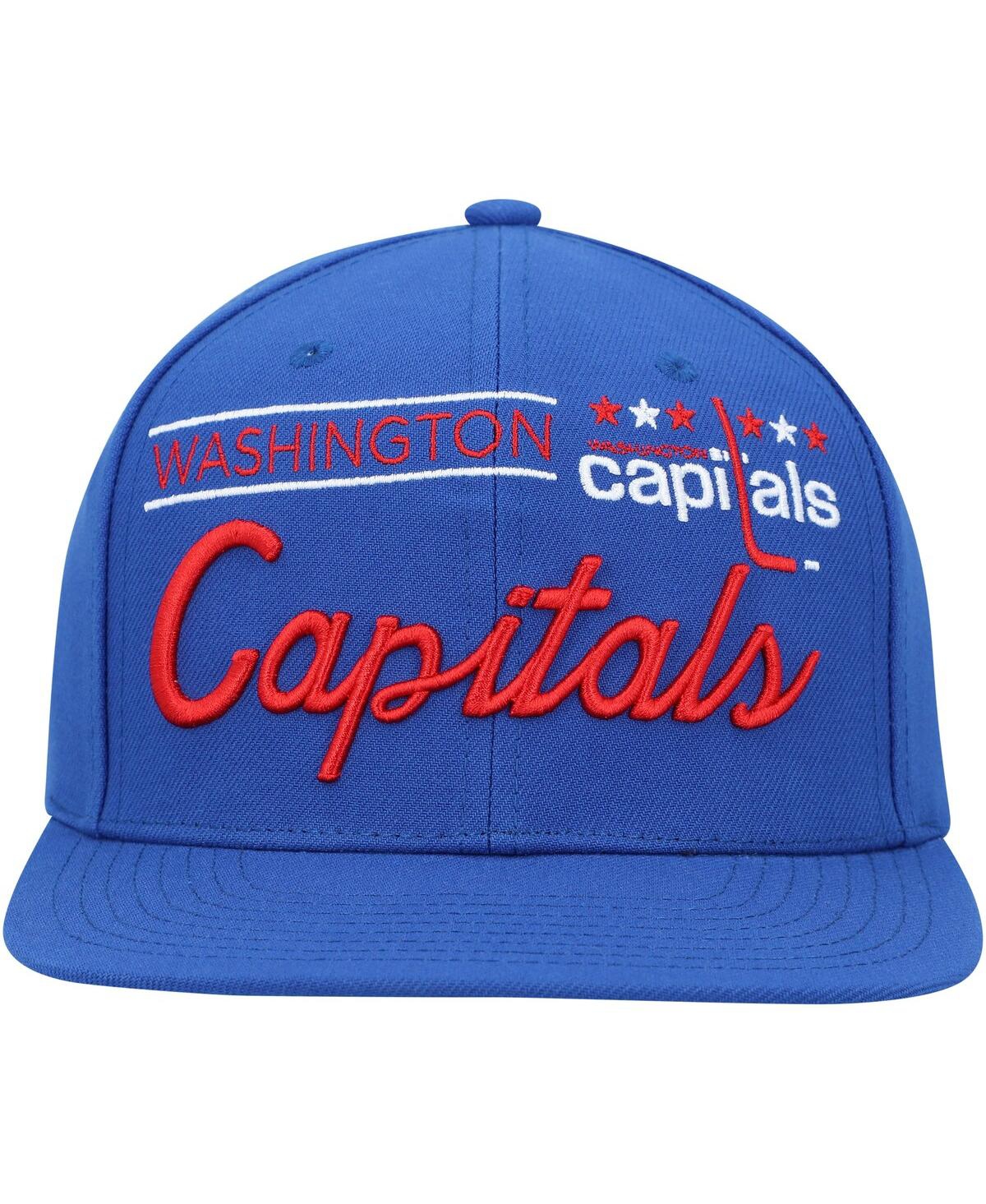 Shop Mitchell & Ness Men's  Blue Washington Capitals Retro Lock Up Snapback Hat