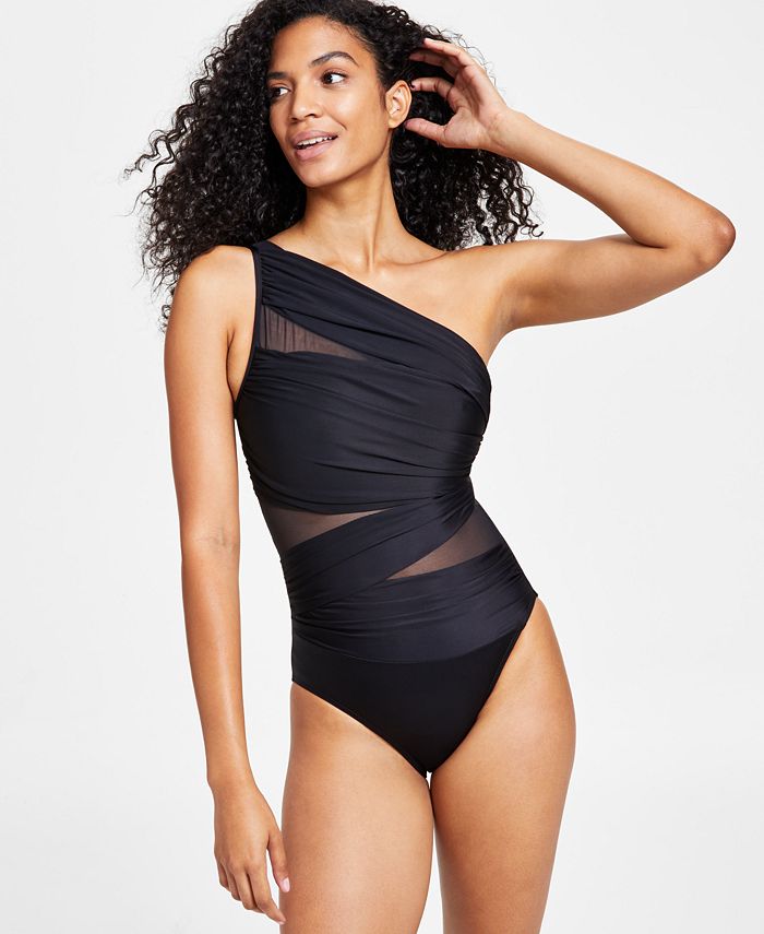 Miraclesuit Network Jena One-Shoulder Allover-Slimming One-Piece Swimsuit -  Macy's