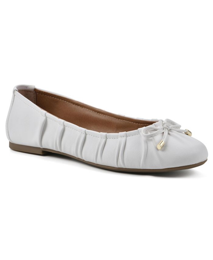 Macy's white flat cheap shoes