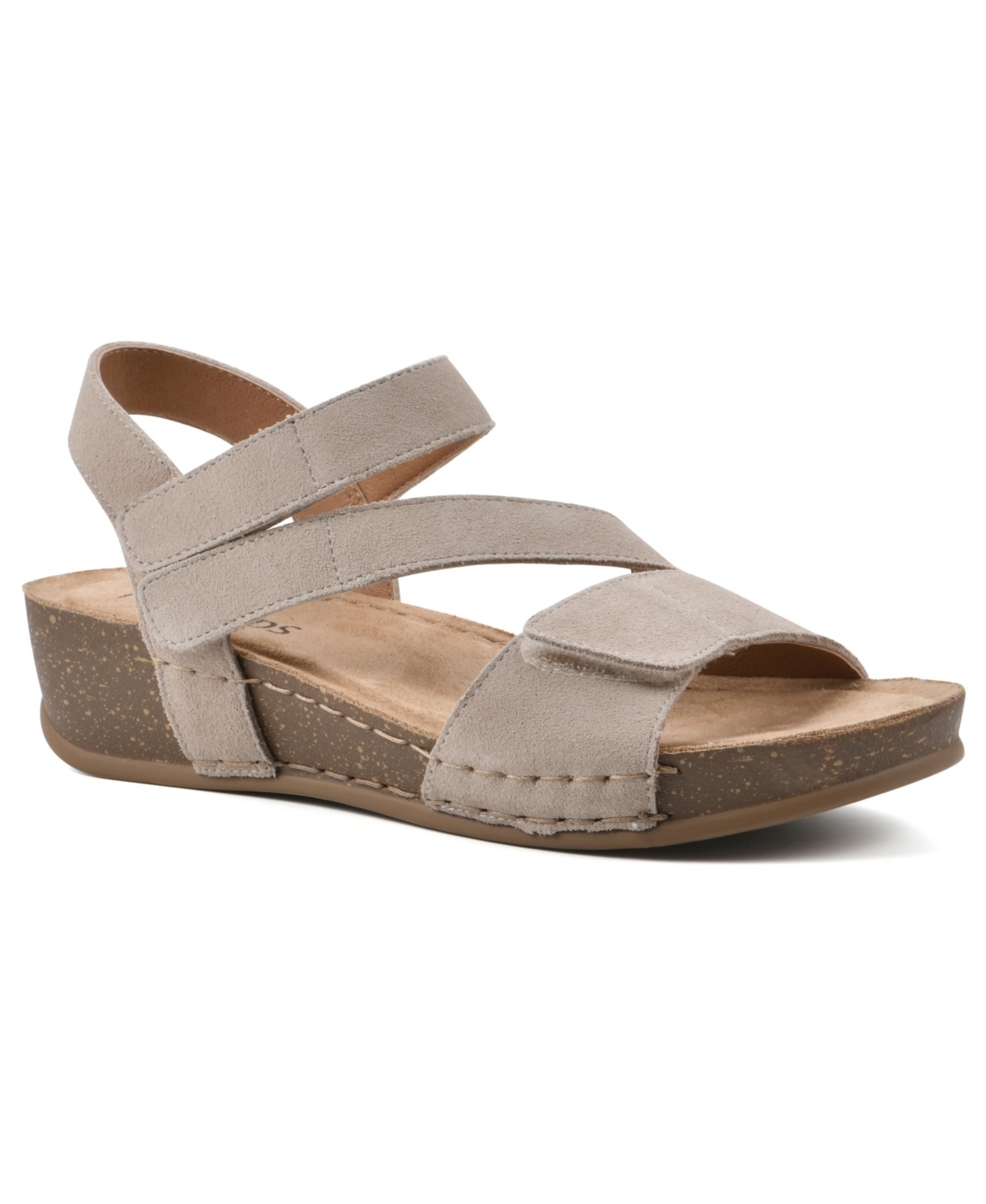 White Mountain Women's Fern Footbed Wedge Sandals - Suede