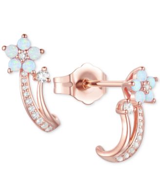 3-Pc. Set Amethyst (1 ct. t.w.) & Lab-Grown White Sapphire (3/8 ct. t.w.) Flower Pendant Necklace, Stud Earrings, & Ring in Sterling Silver (Also in Additional Gemstones)