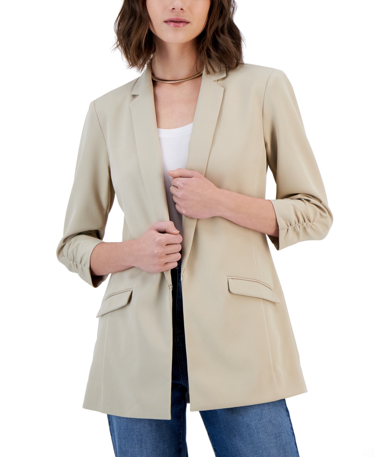 Shop Inc International Concepts Women's Menswear Blazer, Created For Macy's In Toasted Twine