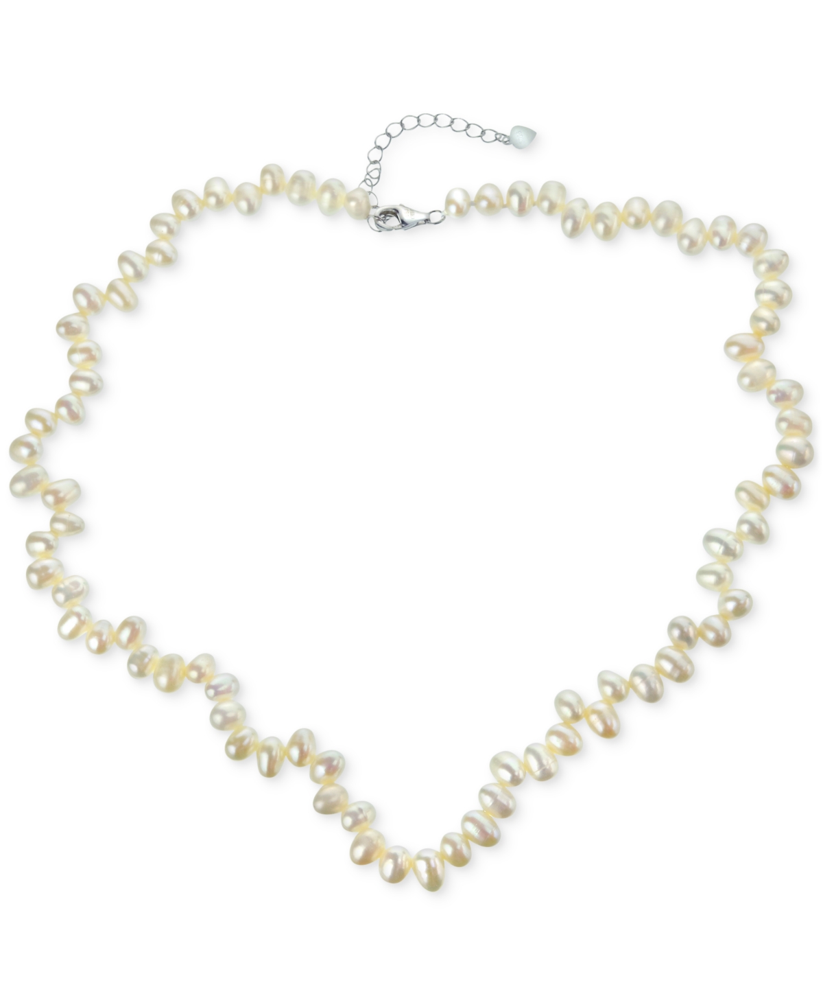 Macy's Freshwater Oval Pearl (5-6mm) Collar Necklace, 16" + 2" Extender In White