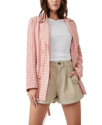 Free People - Women's Olivia Gingham-Print Blazer