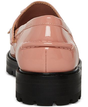 COLE HAAN Womens Navy Padded Moc-Toe Lug Sole Tasseled American Classics Round Toe Slip On Leather Loafers Shoes M main image 0