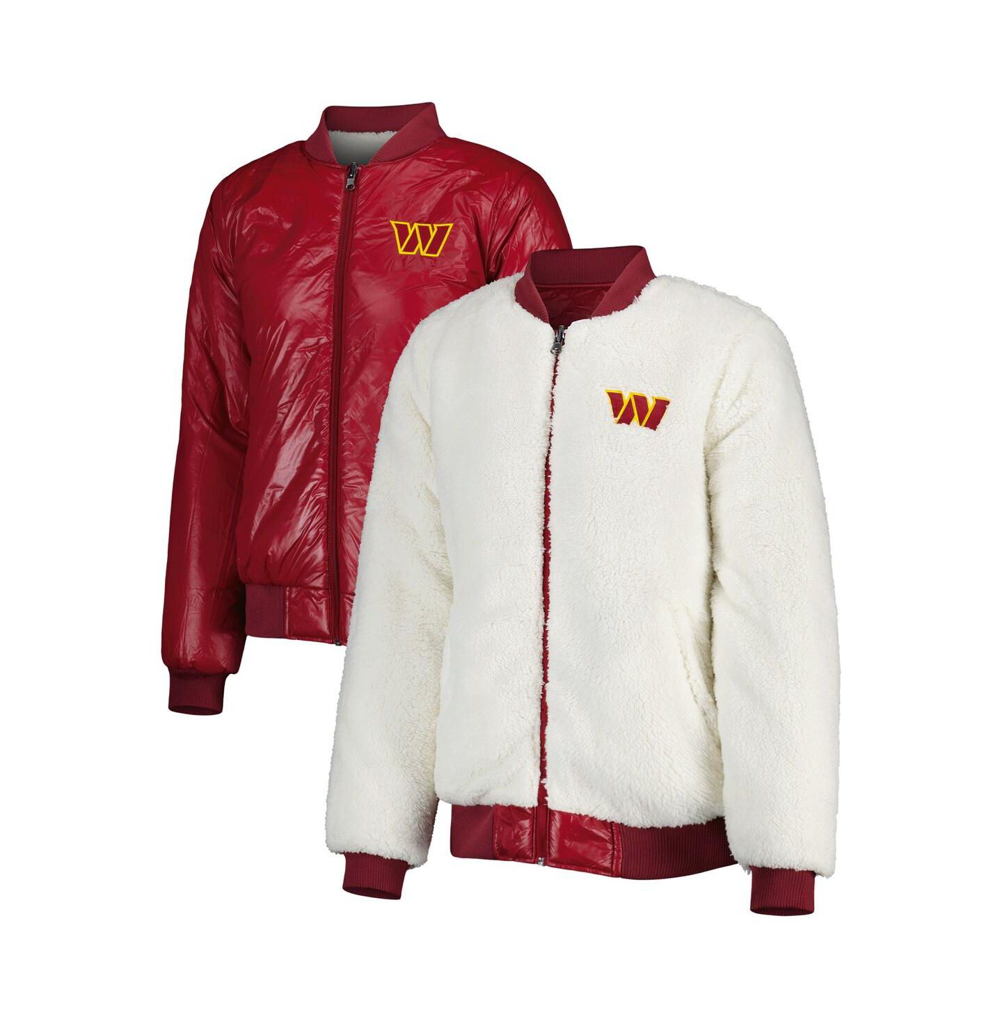 Женская куртка G-III 4Her by Carl Banks Oatmeal, Burgundy Washington Commanders Switchback Reversible Full-Zip — фото 1