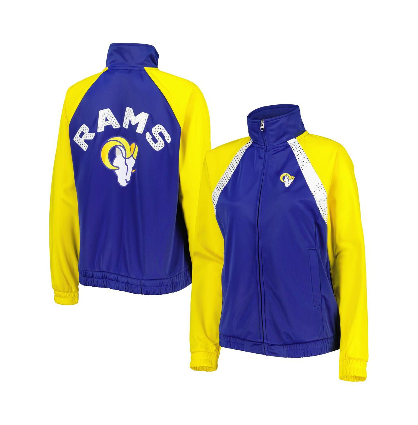 Женская куртка G-III 4Her by Carl Banks Royal, Gold Los Angeles Rams Confetti Raglan Full-Zip Track Jacket — фото 1