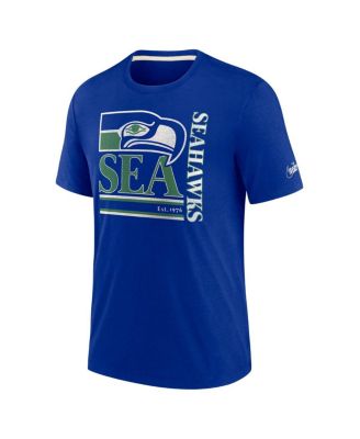 Nike Men's Royal Seattle Seahawks Wordmark Logo Tri-Blend T-shirt