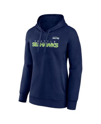 Women's College Navy Seattle Seahawks Checklist Crossover V-Neck Pullover Hoodie