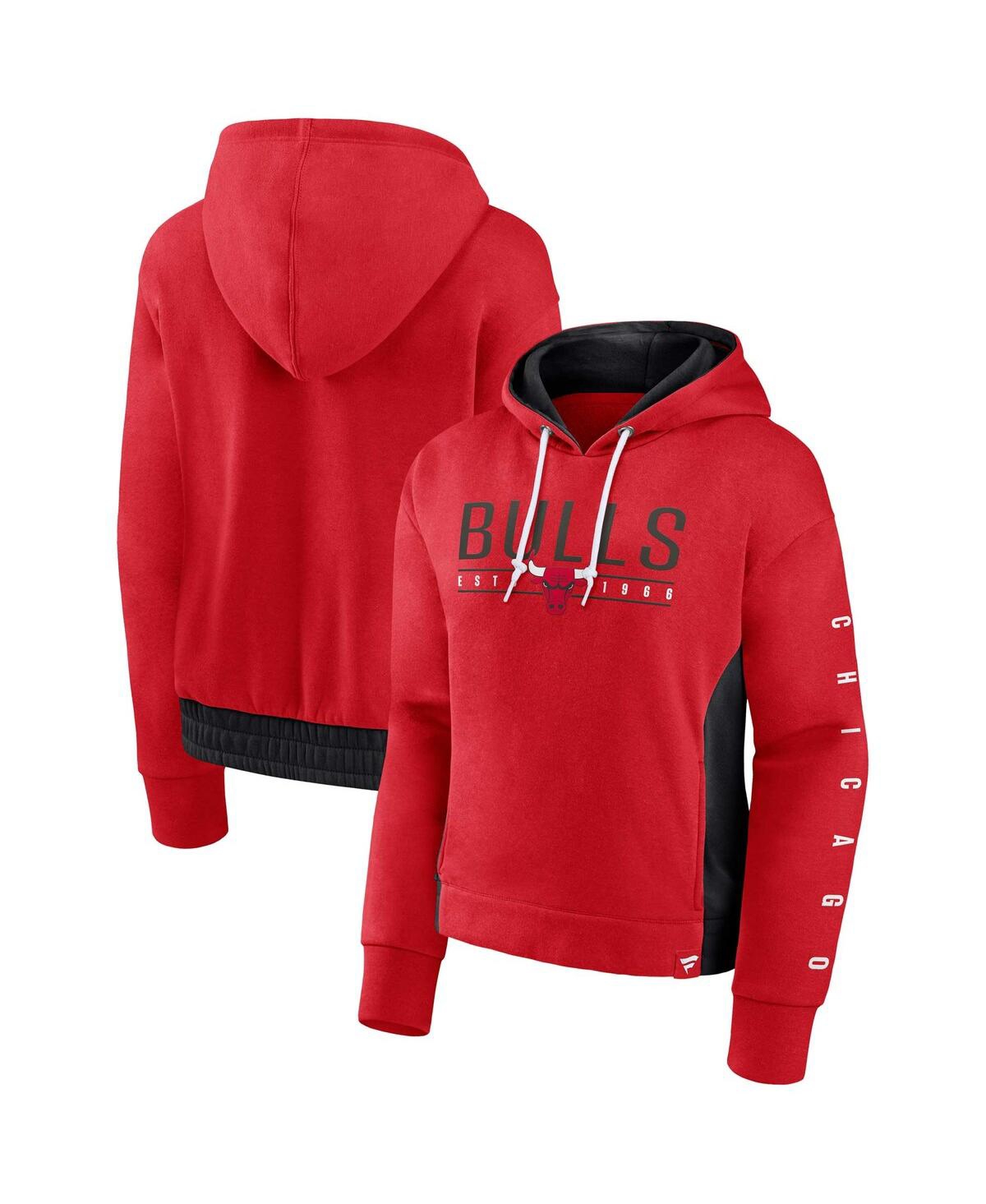 Women's FanaticsChicago Bulls Iconic Halftime Colorblock Pullover Hoodie - Red