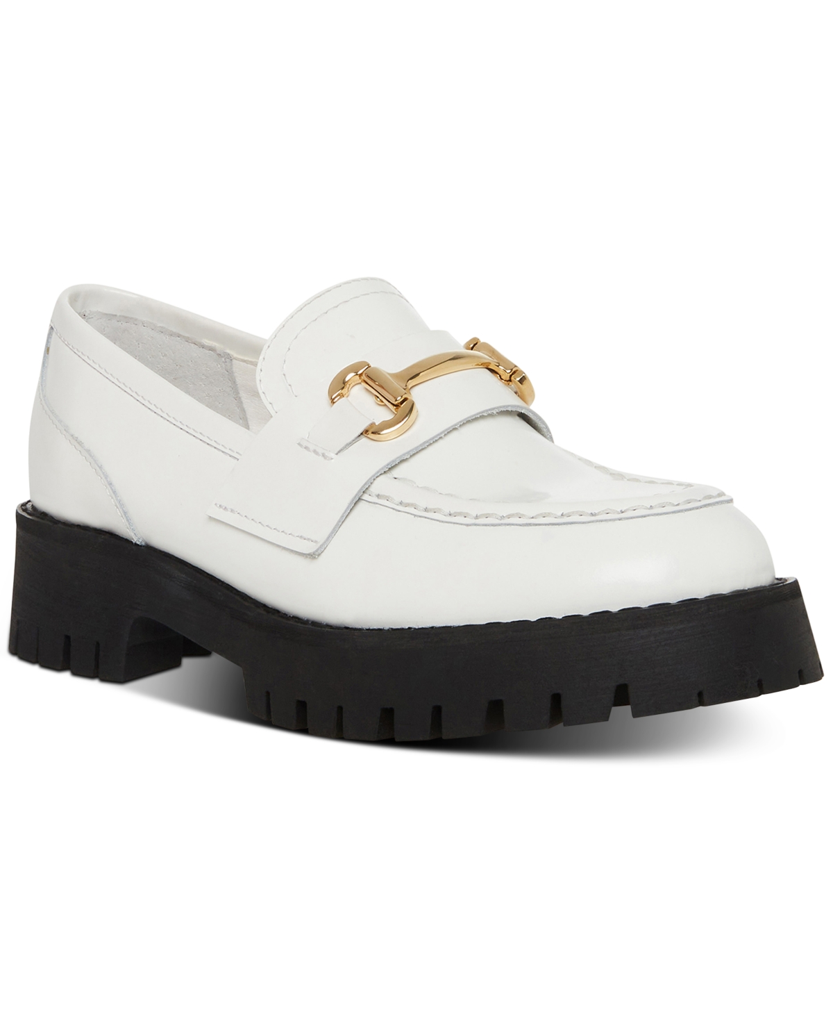 Steve madden white loafers online