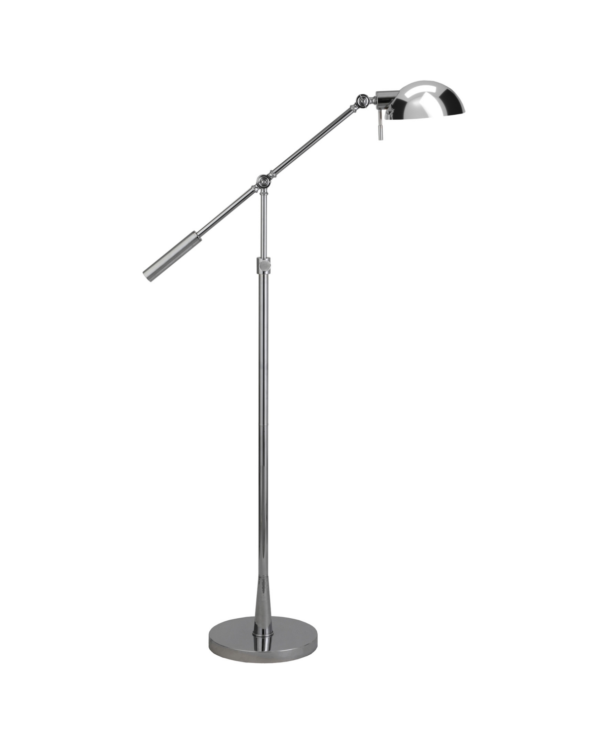 Hudson & Canal Dexter Height Adjustable And Tilting Floor Lamp With Metal Shade In Polished Nickel