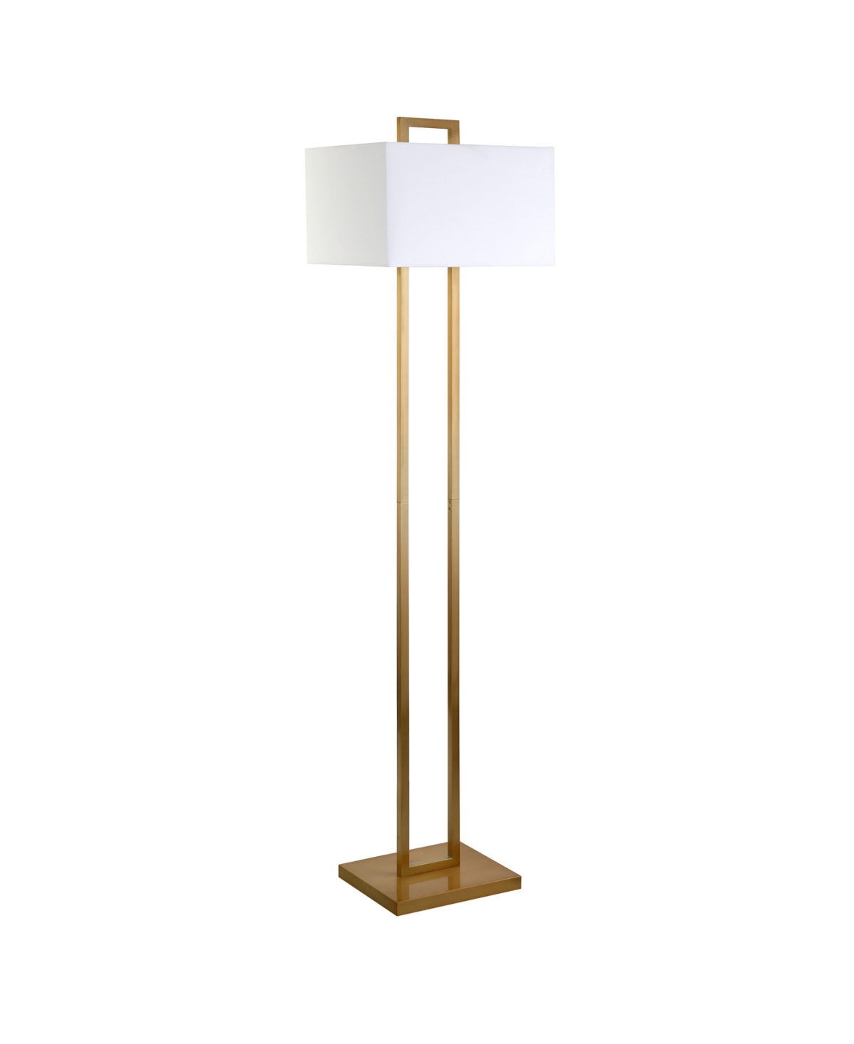 Hudson & Canal Adair 68" Tall Floor Lamp With Fabric Shade In Brushed Nickel