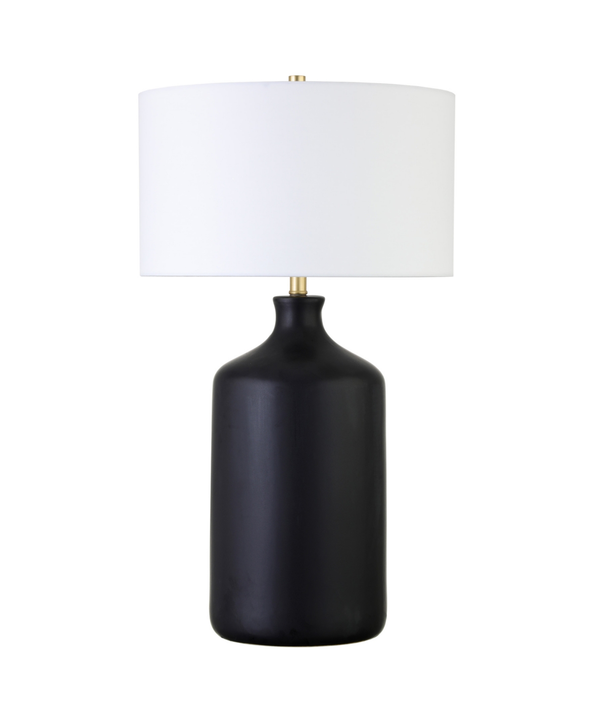 Hudson & Canal Sloane 29" Tall Ceramic Table Lamp With Fabric Shade In Matte Black