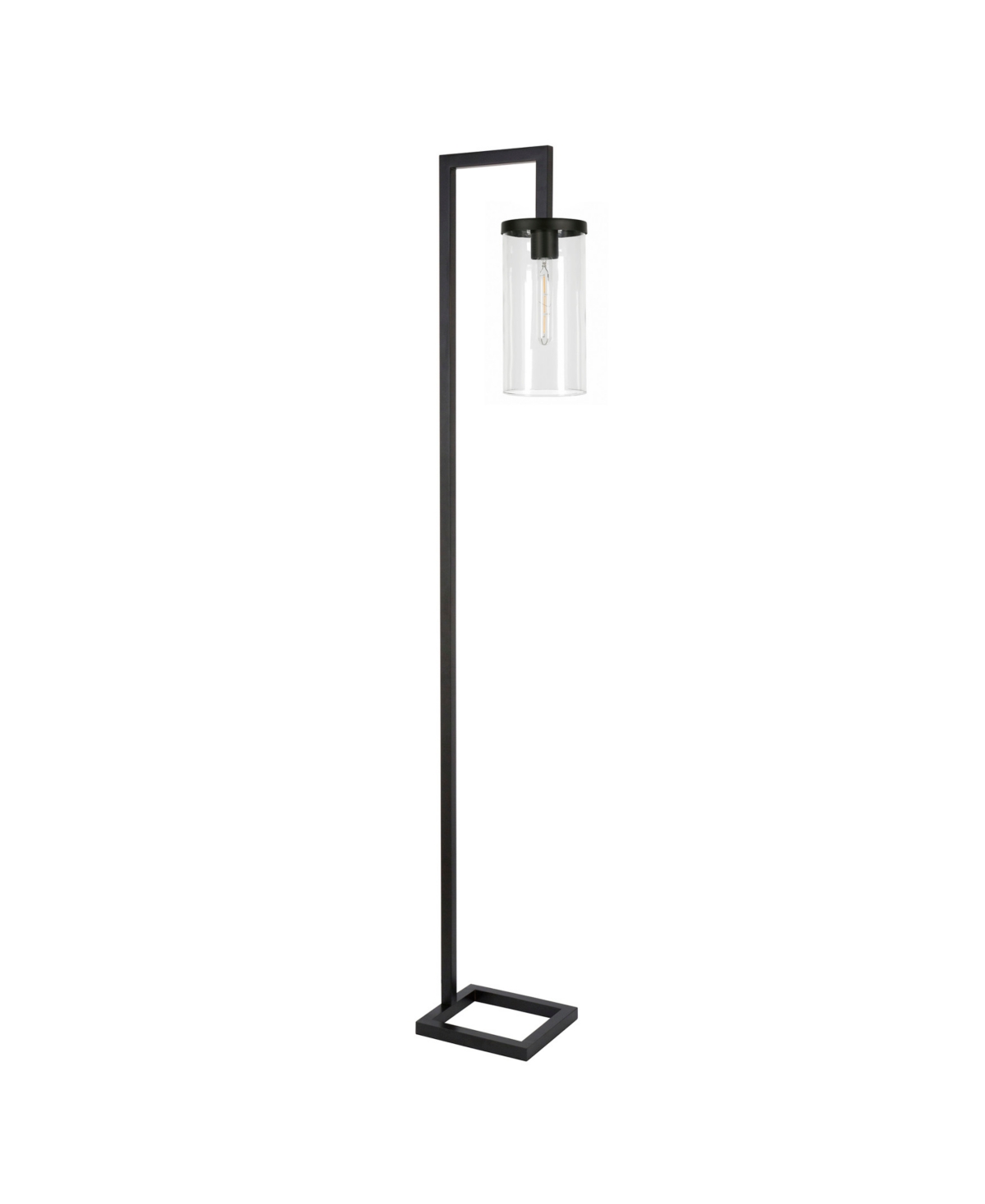 Hudson & Canal Malva Floor Lamp With Clear Glass Shade In Blackened Bronze