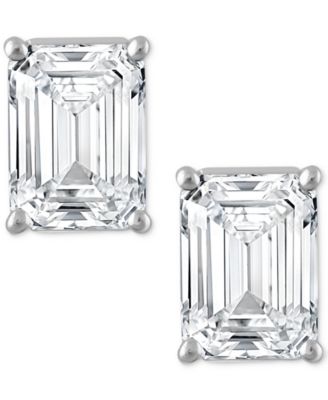 Certified Lab Grown Diamond Emerald-Cut Stud Earrings (4 ct. t.w.) in 14k Gold