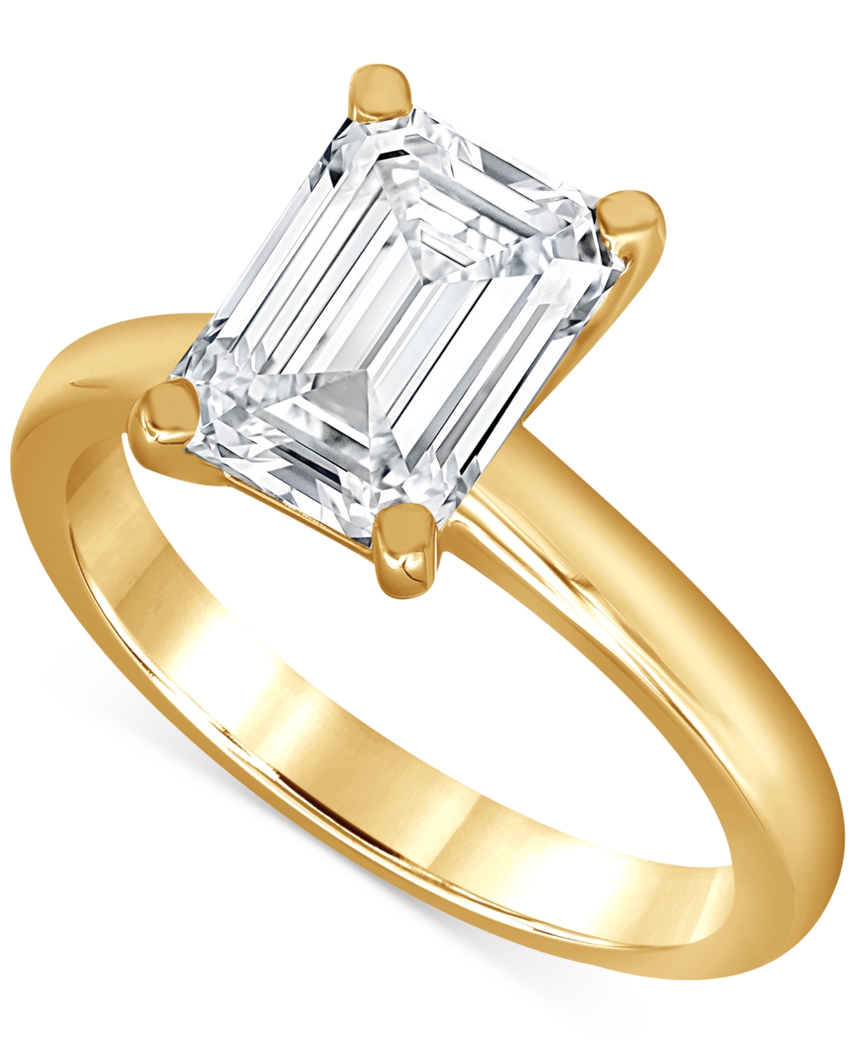 Badgley Mischka Certified Lab Grown Diamond Emerald-cut Solitaire Engagement Ring (4 Ct. T.w.) In 14k Gold In Yellow Gold