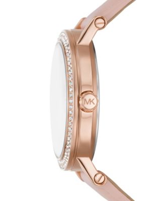 Michael Kors Women's Corey Three-Hand Blush Leather Watch