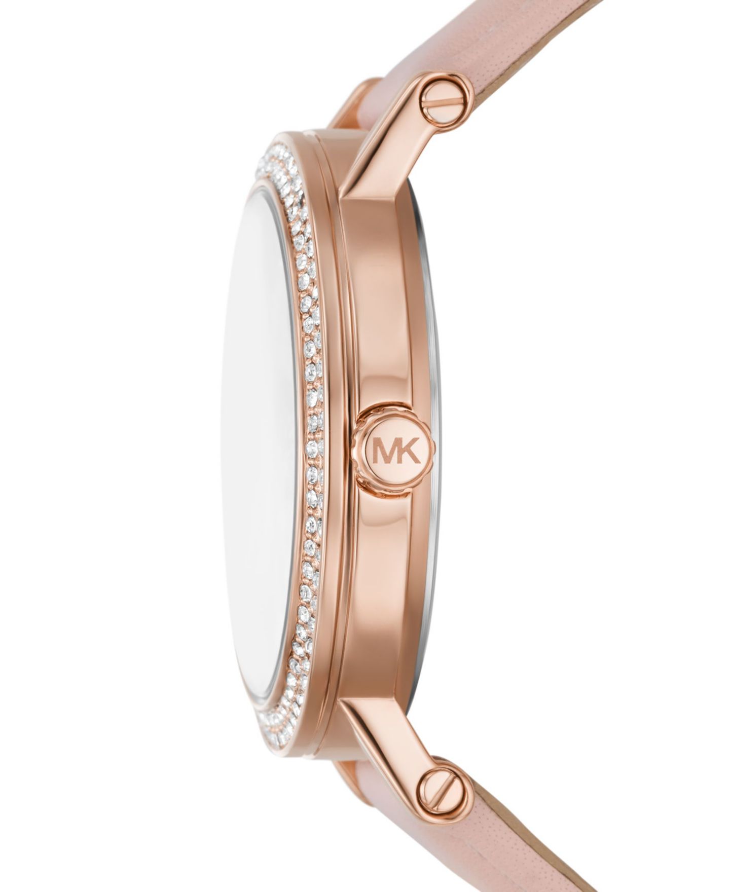 Женские часы Michael Kors Corey Three-Hand Blush Leather Watch 38mm, цвет: Пудровый — фото 2