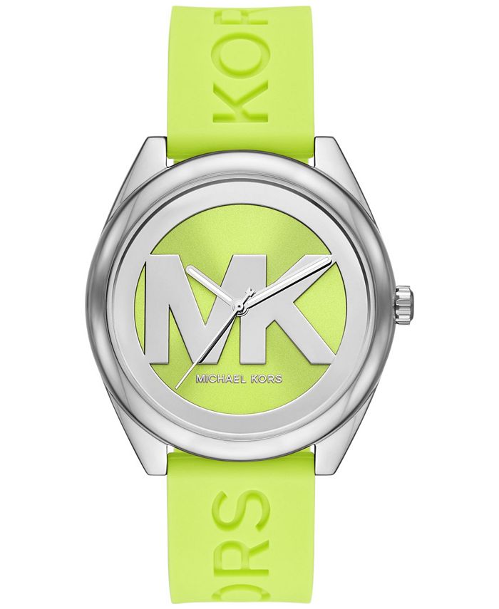Michael Kors Women's Janelle Three-Hand Lime Green Silicone Watch 42mm &  Reviews - All Watches - Jewelry & Watches - Macy's