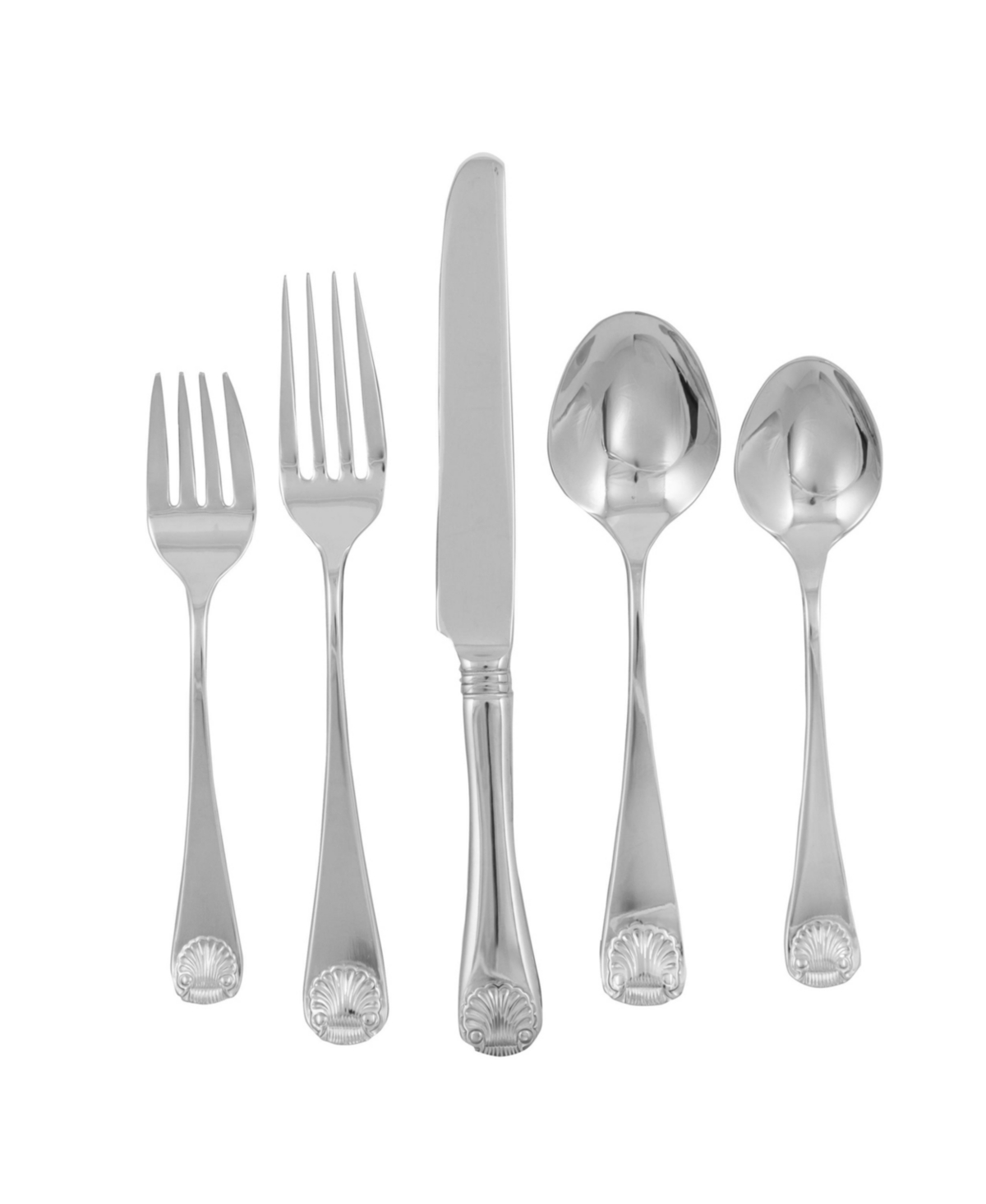 Ginkgo Coquille Flatware 20 Piece Set, Service For 4 In Silver