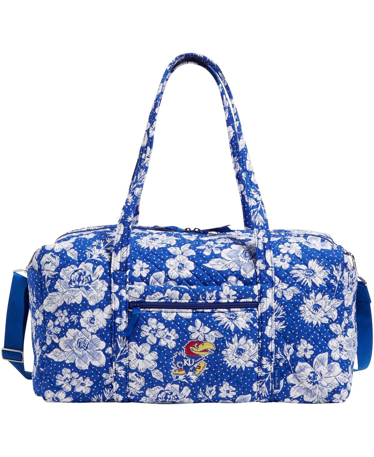 Vera Bradley Kansas Jayhawks Rain Garden Large Travel Duffel Bag In Blue