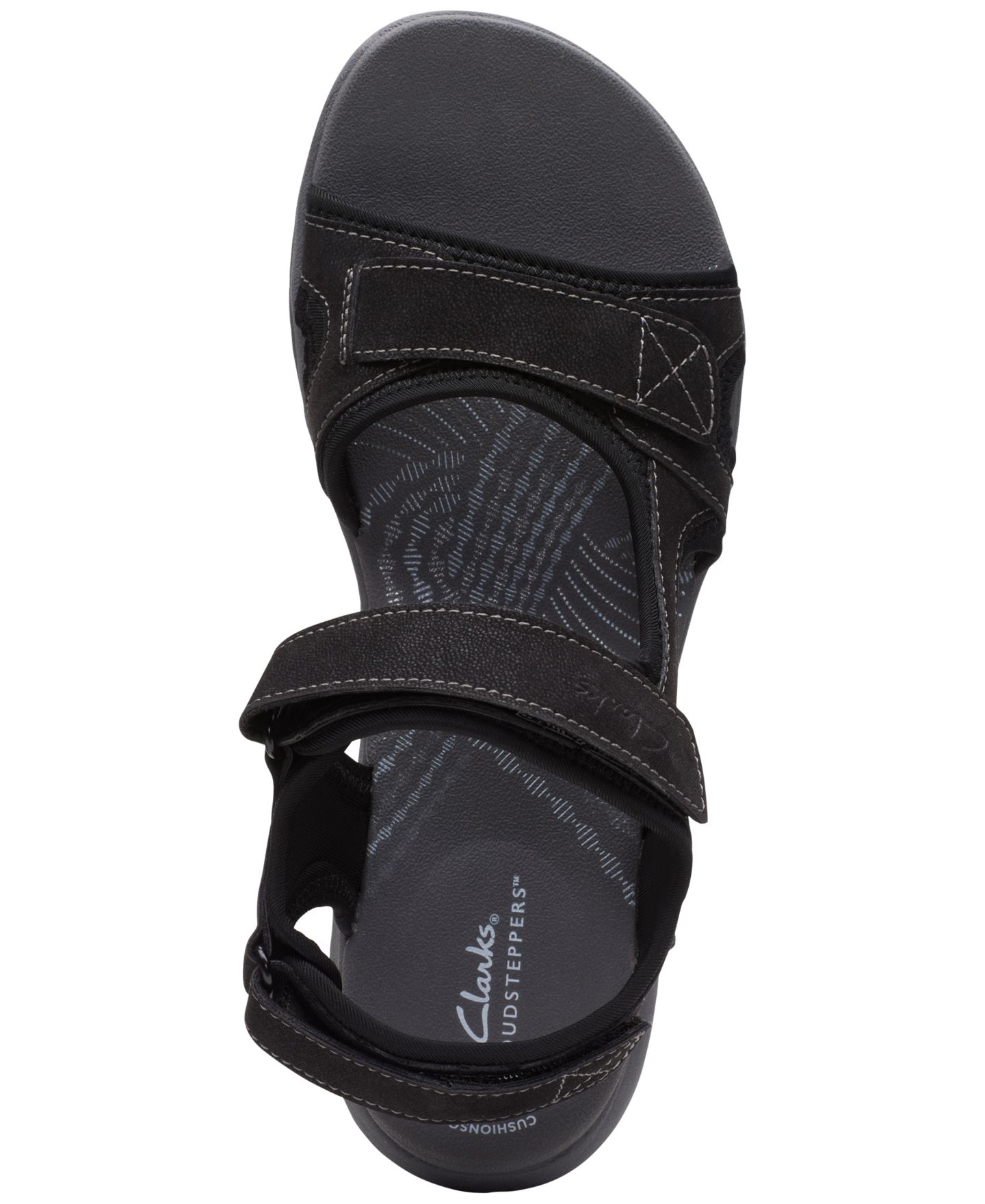 Женские сандалии Clarks Cloudsteppers Mira Bay Strappy Sport Sandals, цвет: Чёрный — фото 4