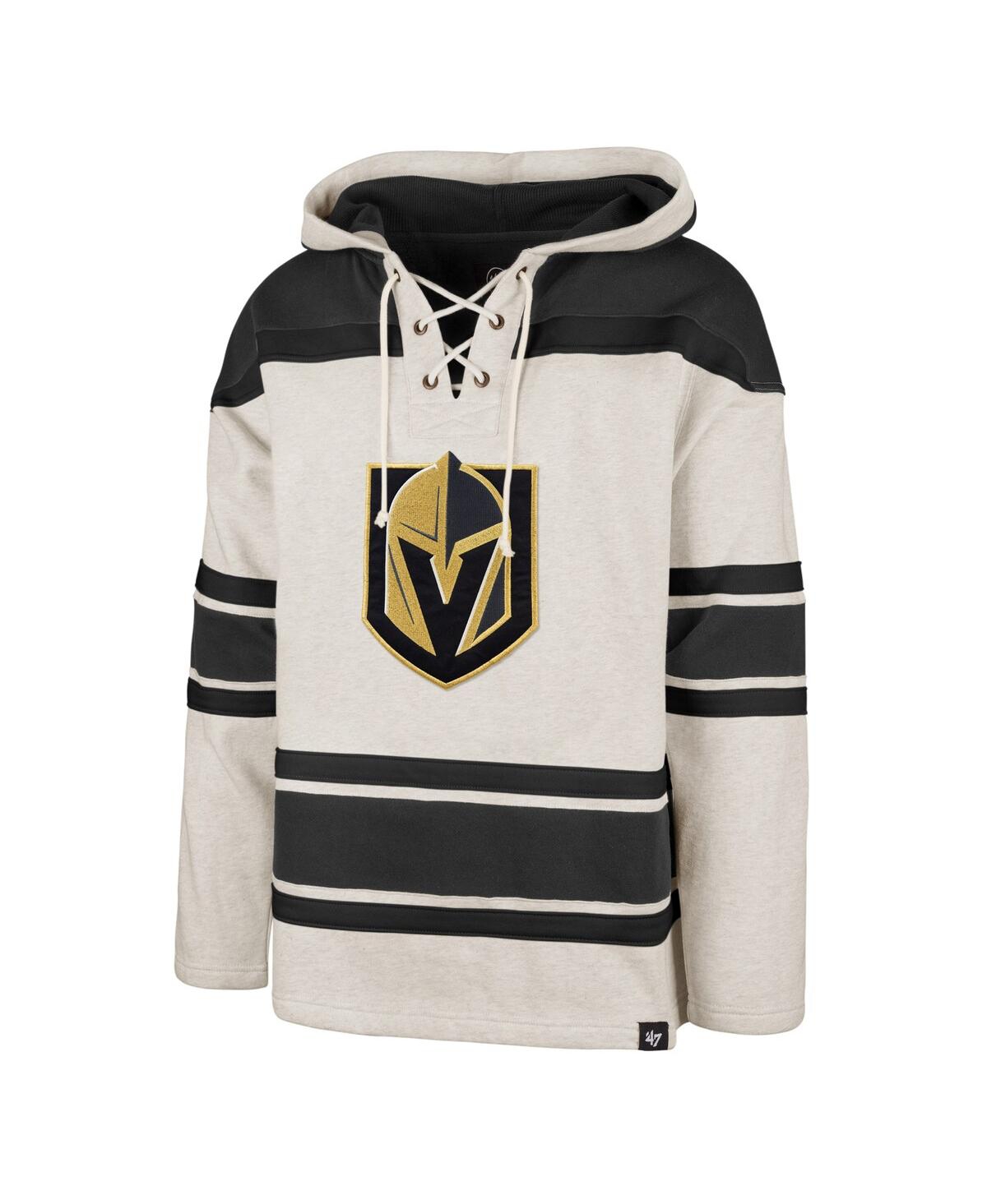 Shop 47 Brand Men's ' Oatmeal Vegas Golden Knights Rockaway Lace-up Pullover Hoodie