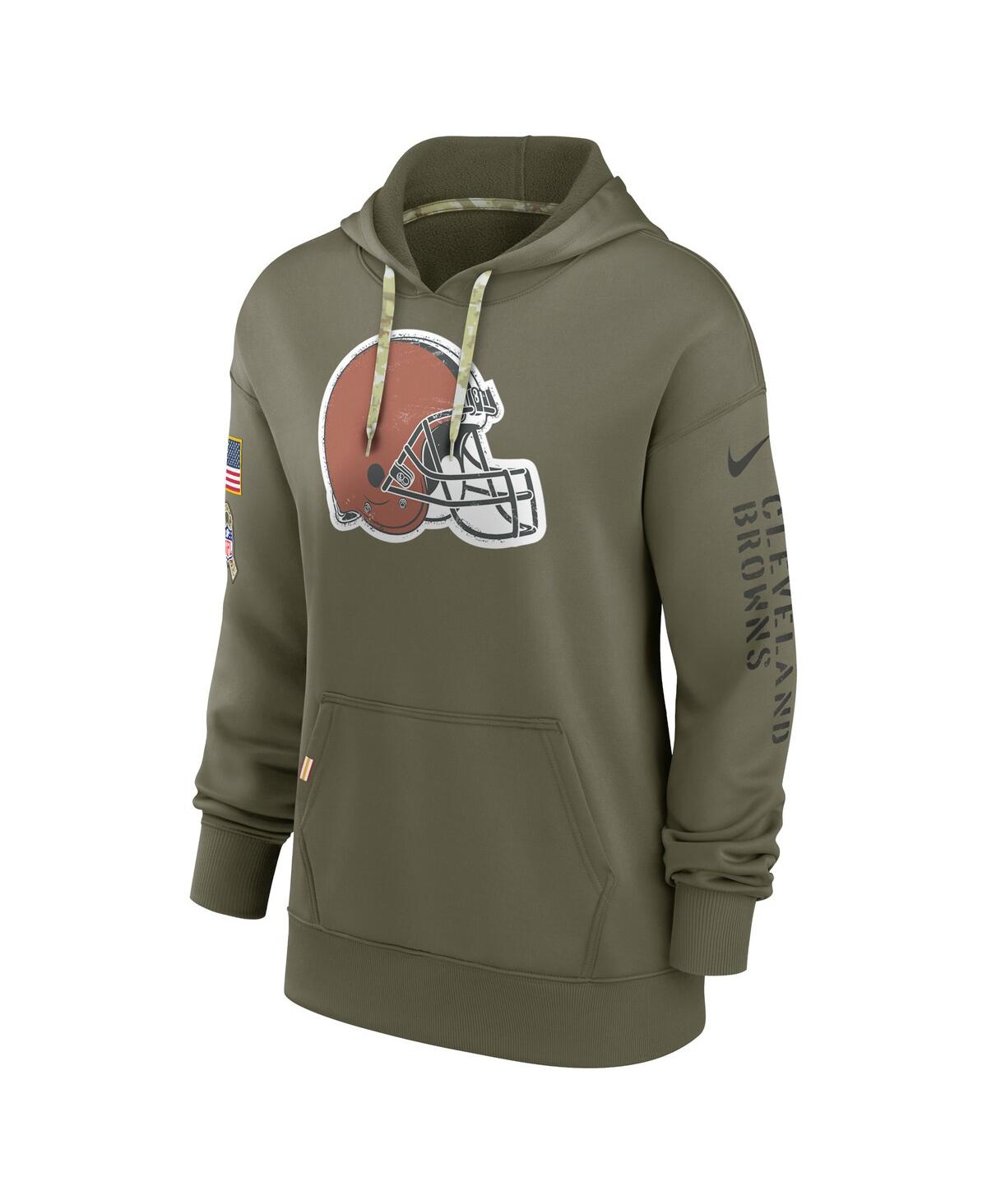Shop Nike Women's  Olive Cleveland Browns 2022 Salute To Service Performance Pullover Hoodie