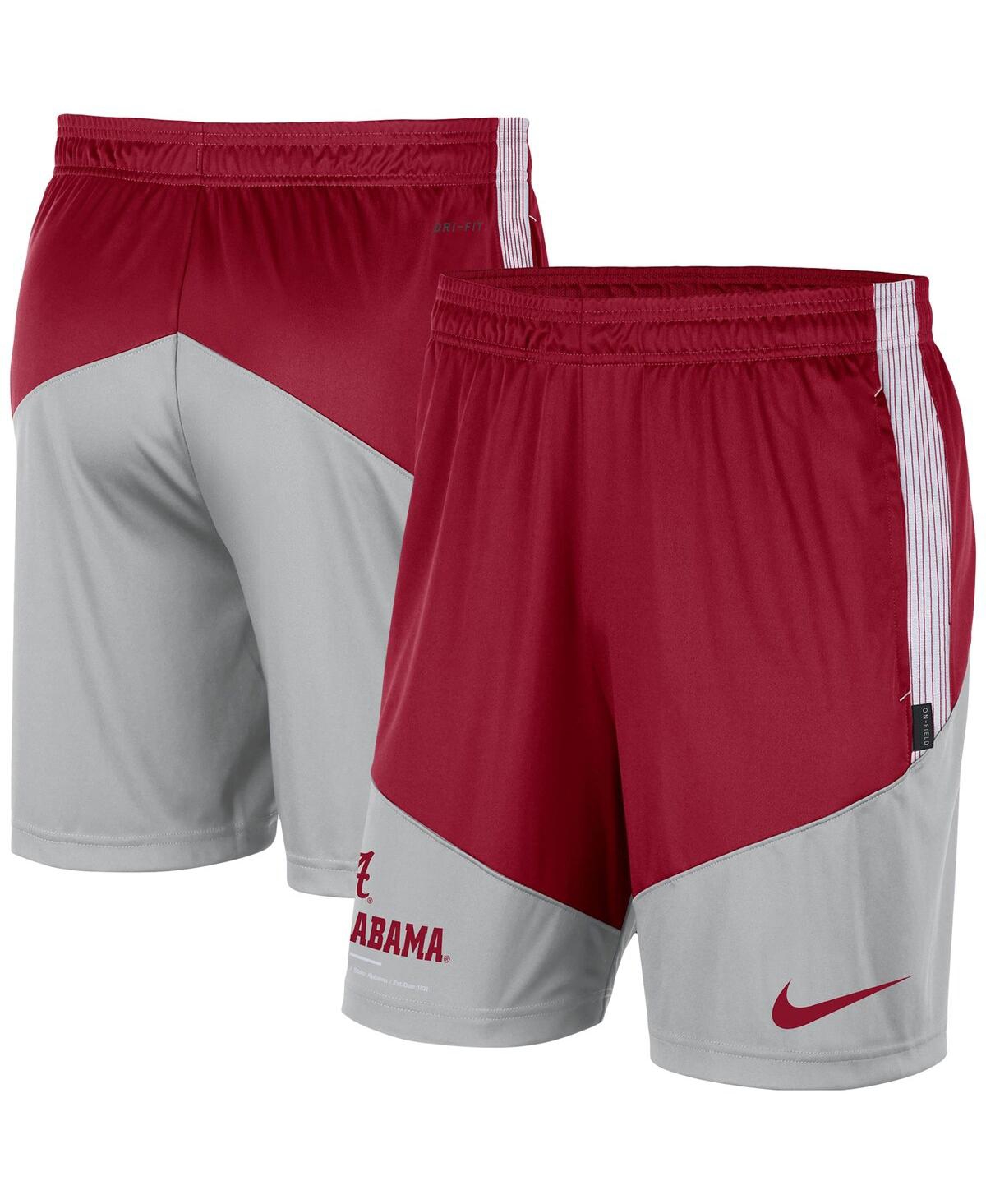 Shop Nike Men's  Crimson And Gray Alabama Crimson Tide Team Performance Knit Shorts In Crimson,gray