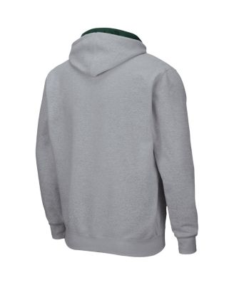 Men's Heathered Gray Michigan State Spartans Arch and Logo 3.0 Full-Zip Hoodie