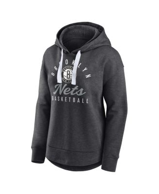 Women's Heather Charcoal Brooklyn Nets Iconic Distribution Pullover Hoodie