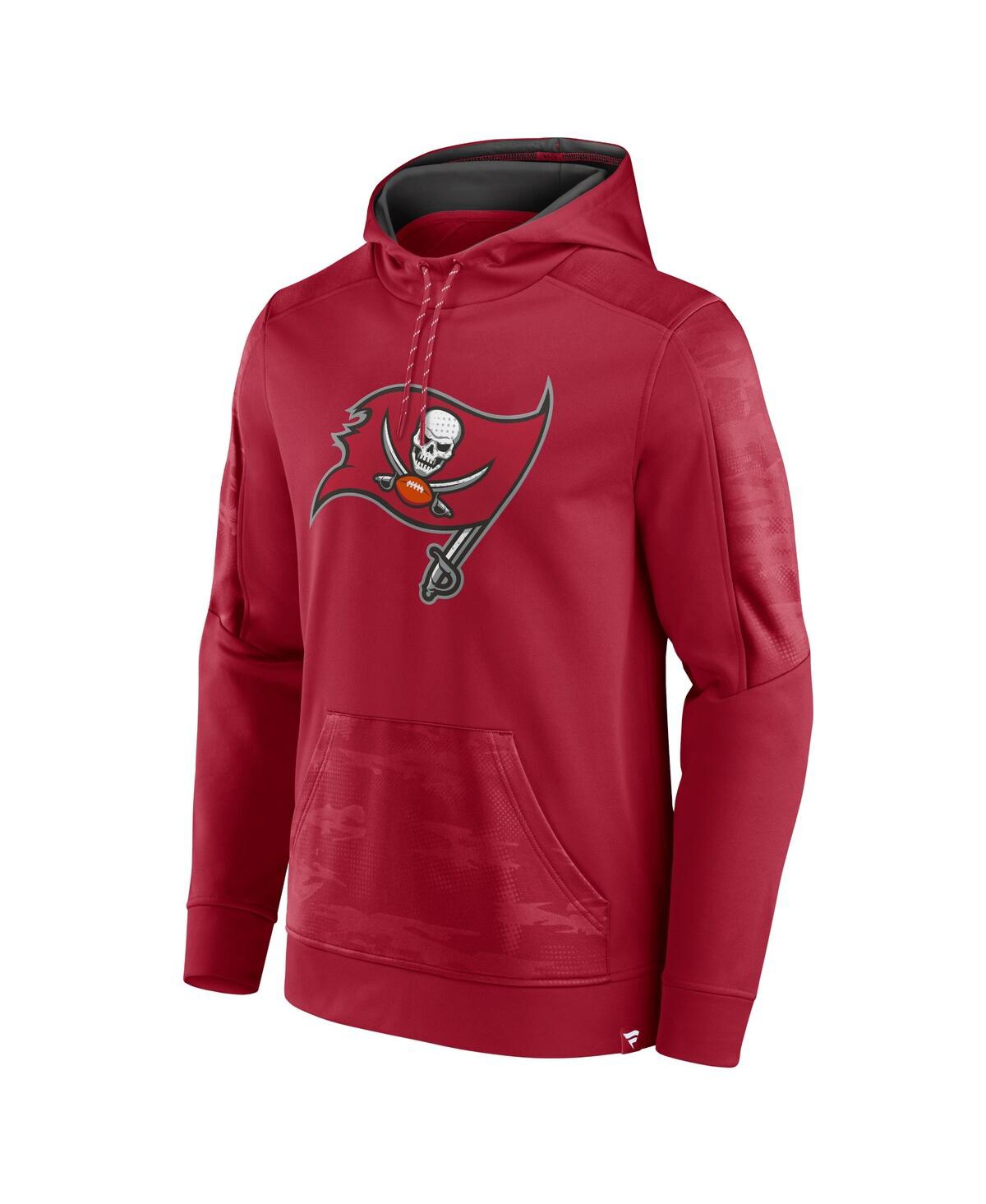 Shop Fanatics Men's  Red Tampa Bay Buccaneers On The Ball Pullover Hoodie