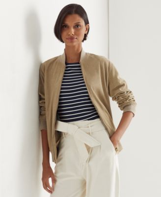 Lauren Ralph Lauren - Women's Perforated Suede Bomber Jacket
