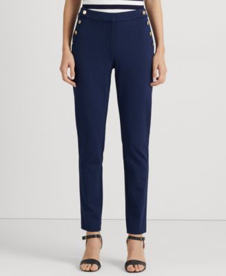 Lauren Ralph Lauren Women's Button-Trim Ponte Ankle Pants Macy's