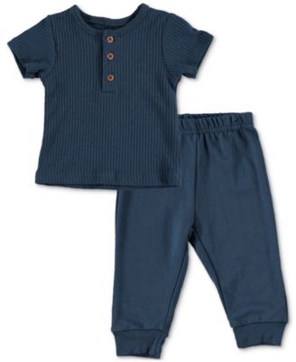 Chickpea - Baby Boys 2-Pc. Henley Top & Jogger Pants Set