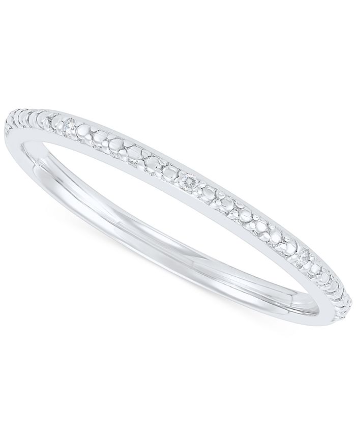 Macy's Diamond Accent Three Row Ring in 10k White Gold - Macy's