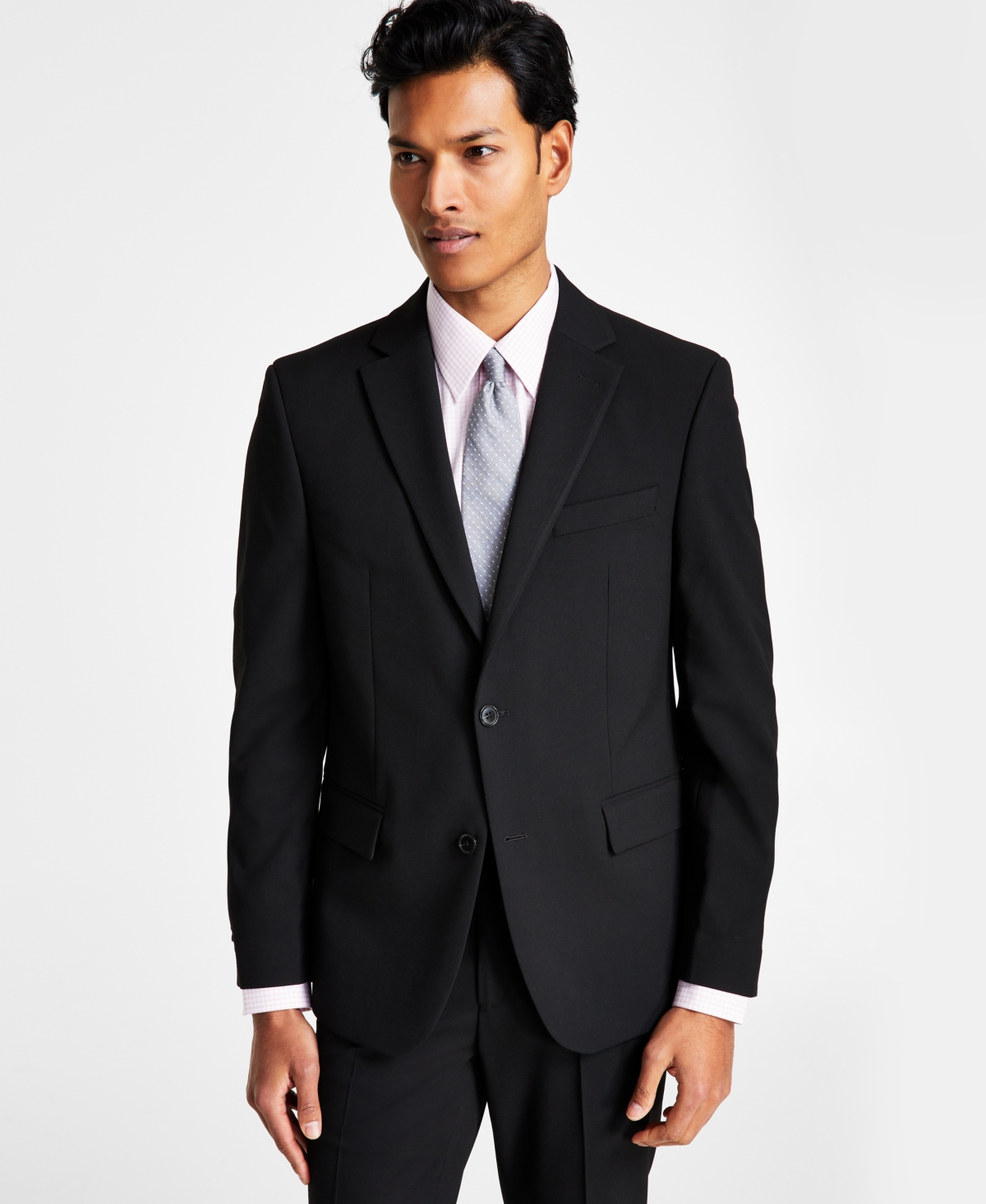 Shop Ben Sherman Men's Skinny-fit Stretch Suit Jacket In Black Solid