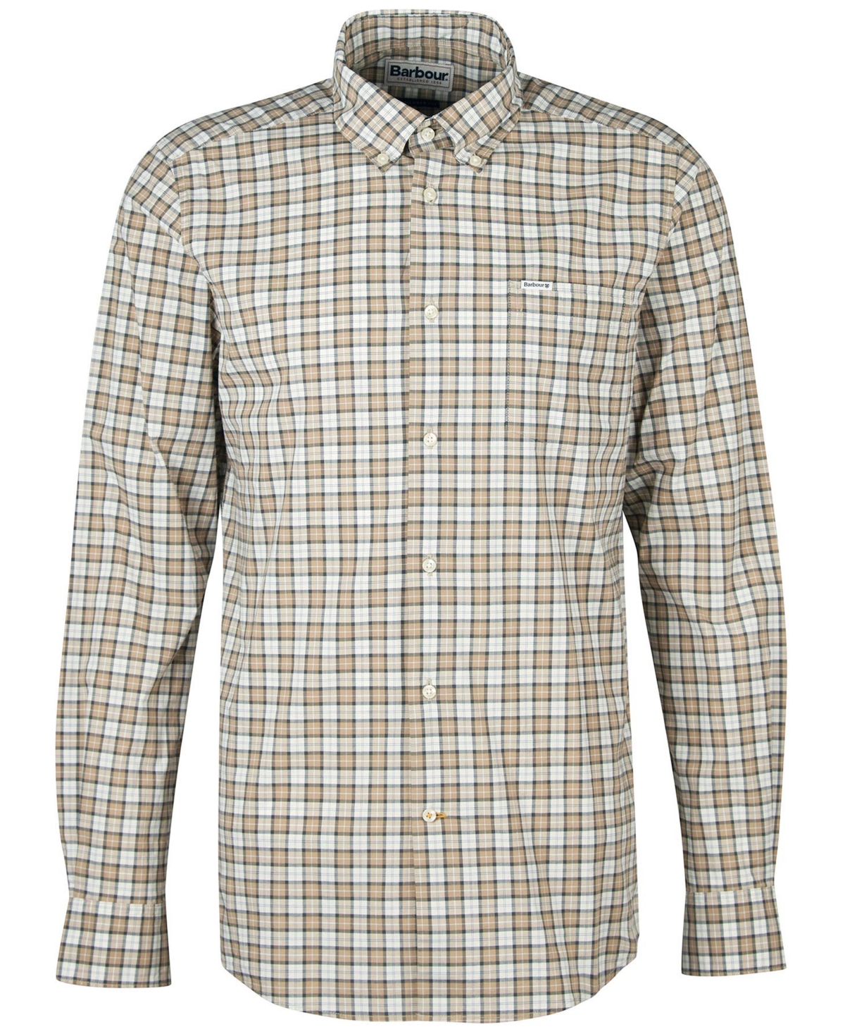 Barbour Lomond Tailored Fit Plaid Stretch Cotton Button-down Shirt In Amble Sand Tartan