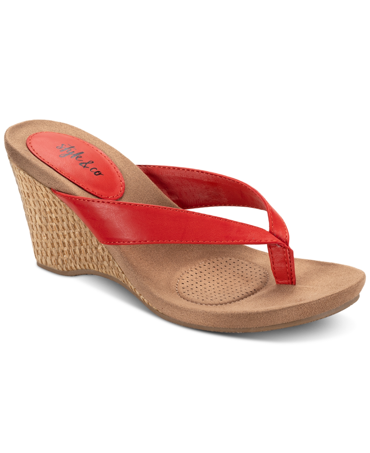 Style & co chicklet wedge clearance thong sandals