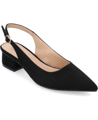 Low block shops heel black pumps