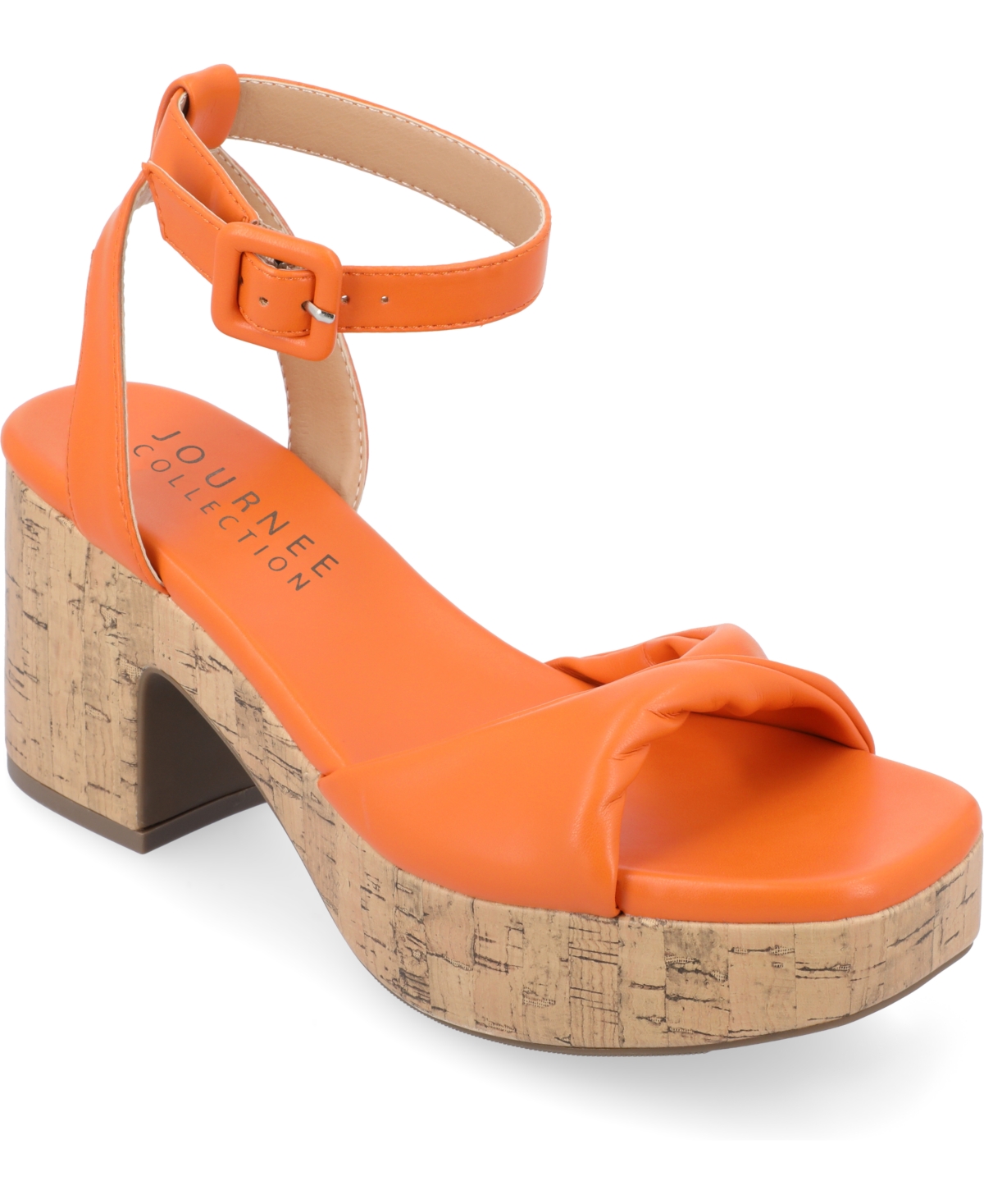 Journee Collection Women's Eianna Platform Sandals In Orange