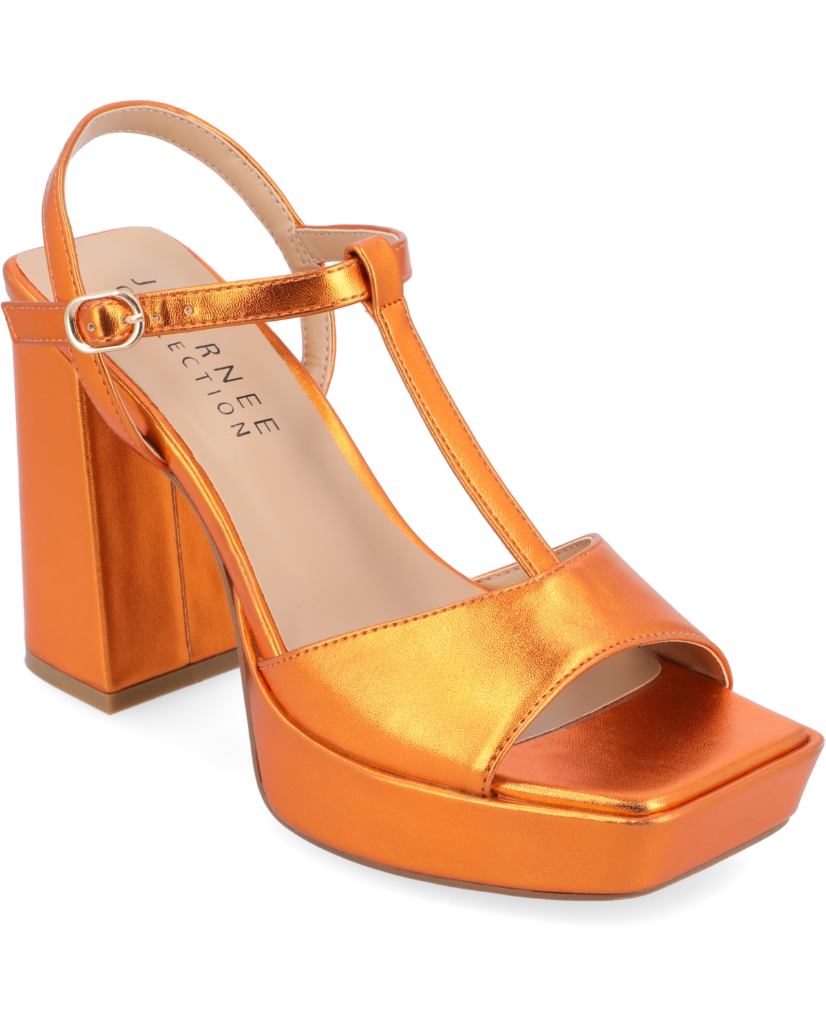 Journee Collection Collection Women's Parson Sandals In Orange