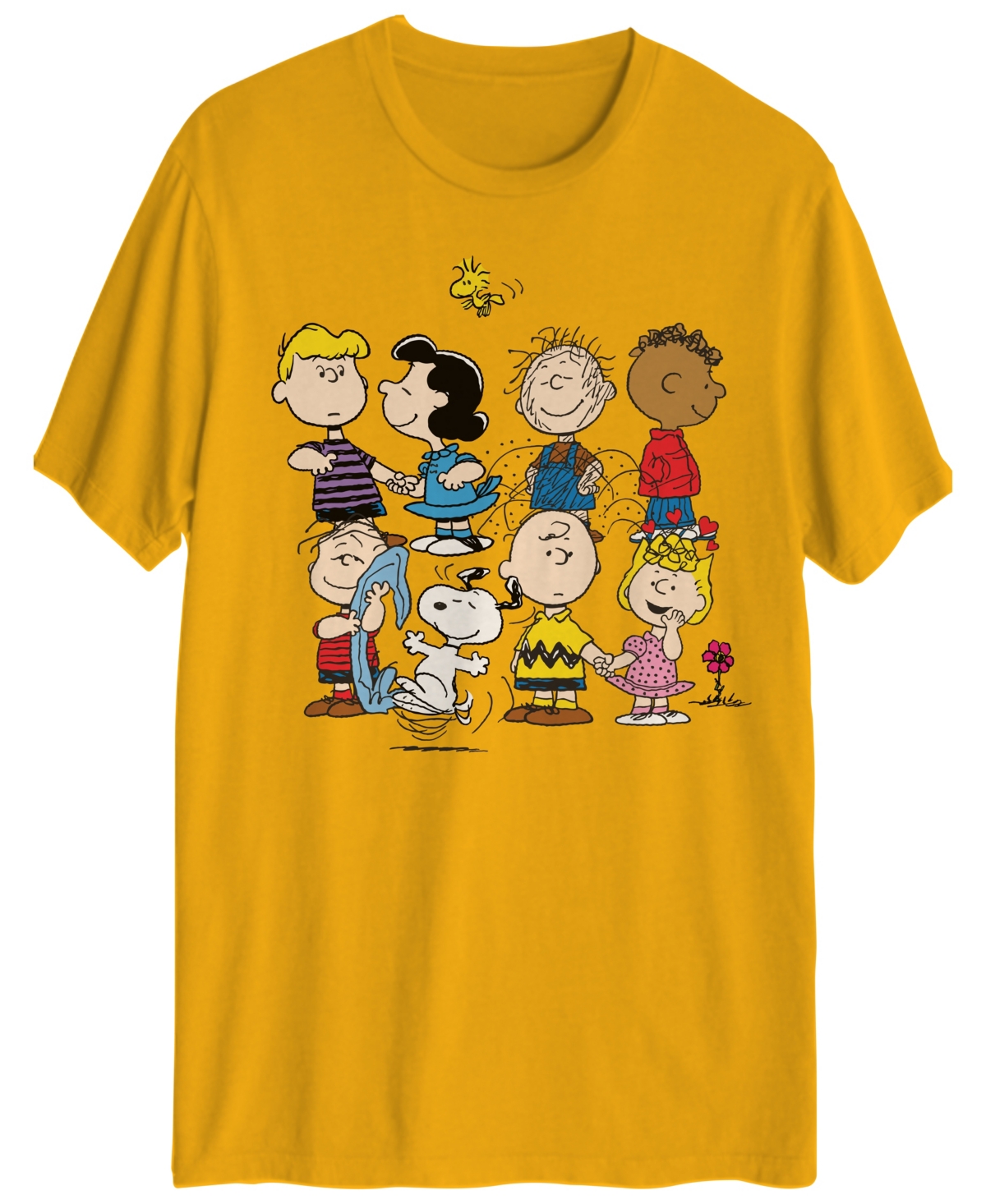 Hybrid Men's Peanuts Short Sleeve T-shirt In Gold
