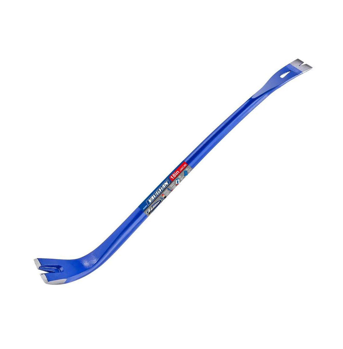 18 Inch Pry Crow Bar with Nail Puller and Curved Handle - Blue