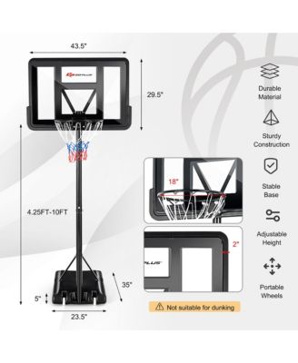 Portable Basketball Hoop Stand Adjustable Height Shatterproof