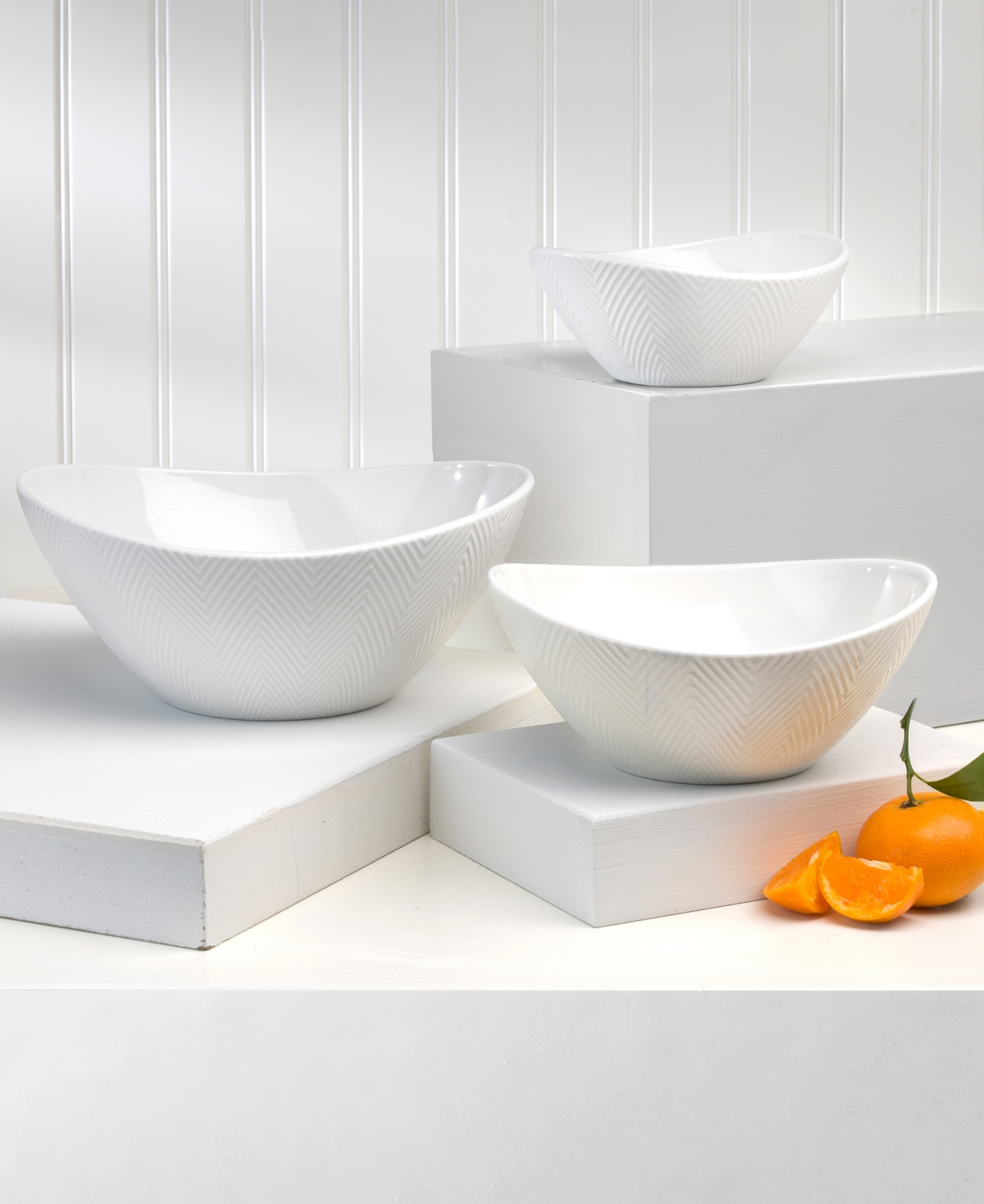 Euro Ceramica Highlands Nesting Serving Bowls, Set of 3