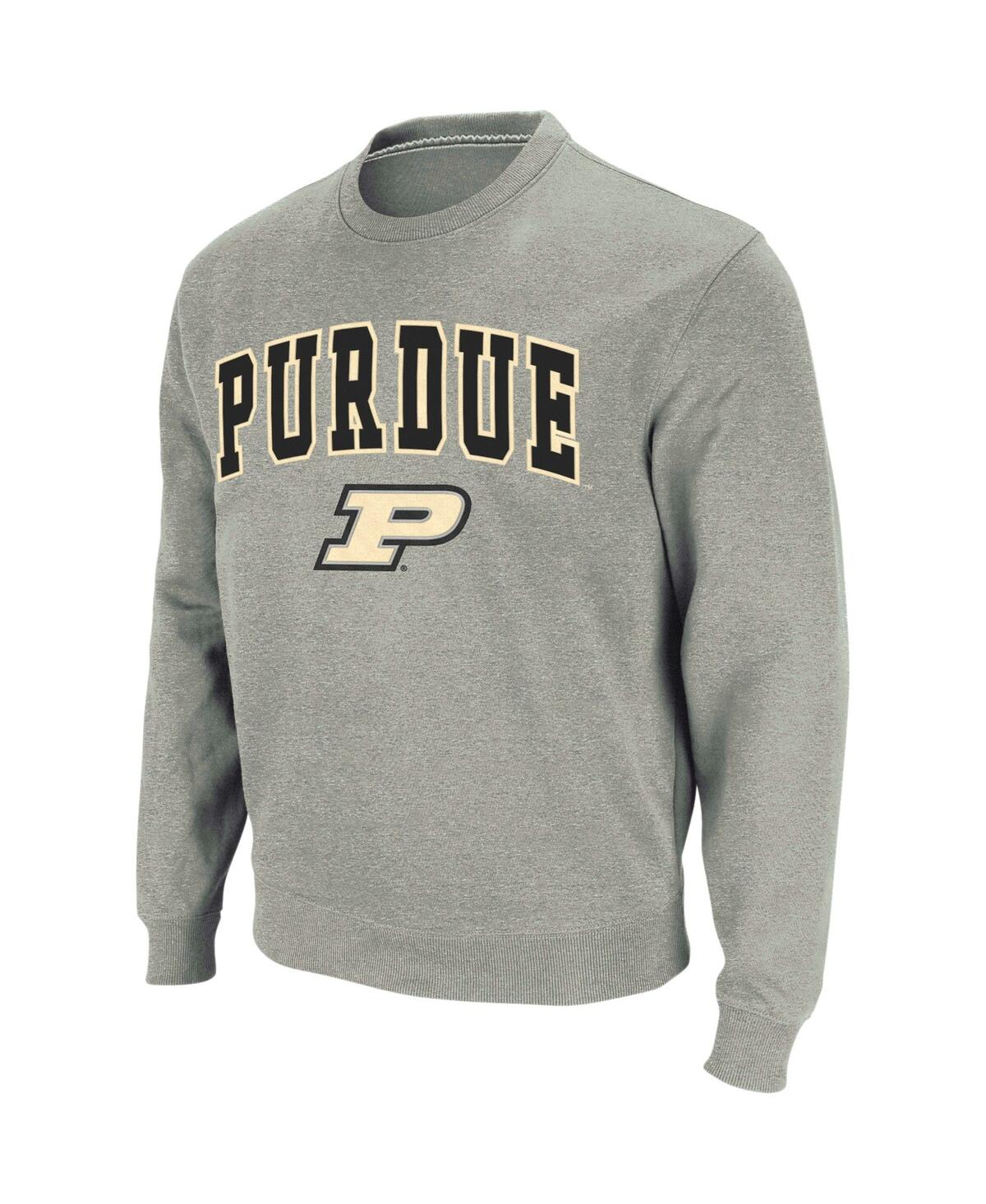 Colosseum Men's Purdue Boilermakers Arch & Logo Crew Neck Sweatshirt In White